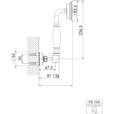 Steinberg Serie 350 Handdouche Set - Wandhouder, 1500mm Slang, Mat Zwart Steinberg Serie 350 Handdouche Set - Wandhouder, 1500mm Slang, Mat Zwart