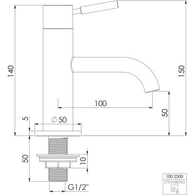 Grifo Steinberg Serie 100 Níquel Cepillado - Lavabo Grifo Steinberg Serie 100 Níquel Cepillado - Lavabo