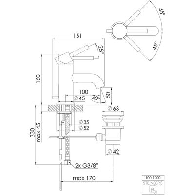 Grifería lavabo Steinberg Serie 100 - Níquel cepillado Grifería lavabo Steinberg Serie 100 - Níquel cepillado