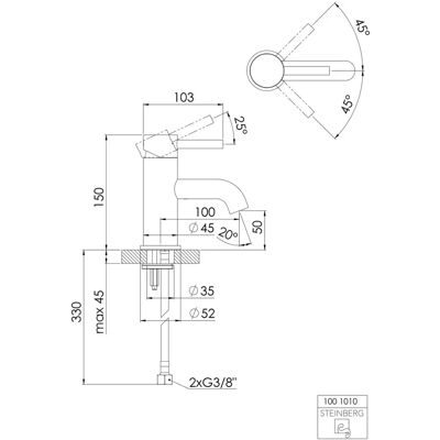 Miscelatore lavabo Steinberg Serie 100 - Nichel spazzolato Miscelatore lavabo Steinberg Serie 100 - Nichel spazzolato