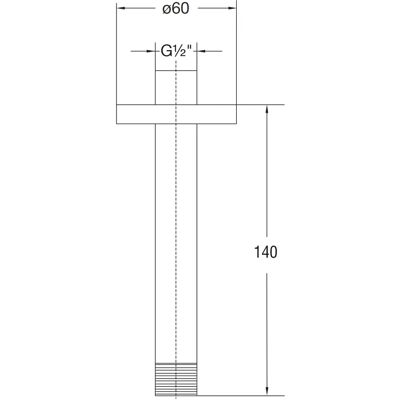 Steinberg Deckenmontage Brausearm - Brushed Nickel Steinberg Deckenmontage Brausearm - Brushed Nickel