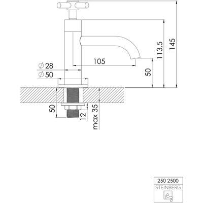 Mezclador de lavabo Serie 250 - Oro cepillado Mezclador de lavabo Serie 250 - Oro cepillado
