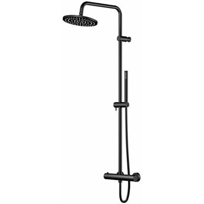 Conjunto de Ducha Steinberg Serie 340 Negro Mate con Termostato, Ducha Pluvial y de Mano Conjunto de Ducha Steinberg Serie 340 Negro Mate con Termostato, Ducha Pluvial y de Mano
