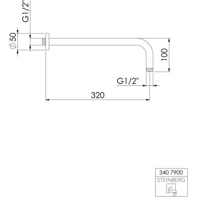 Steinberg Serie 340 Wandmontierter Brausearm - 320mm - Chrom Steinberg Serie 340 Wandmontierter Brausearm - 320mm - Chrom