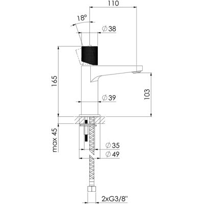 Mezclador de lavabo Steinberg Serie 171 - Sin desagüe automático - Proyección 110mm Mezclador de lavabo Steinberg Serie 171 - Sin desagüe automático - Proyección 110mm