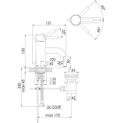 Mezclador de lavabo Steinberg Serie 100 Blanco Mate - Grifo y Desagüe Mezclador de lavabo Steinberg Serie 100 Blanco Mate - Grifo y Desagüe