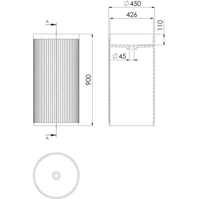 Steinberg Serie 740 Wandwaschtisch - Rund 450mm Weiß Steinberg Serie 740 Wandwaschtisch - Rund 450mm Weiß