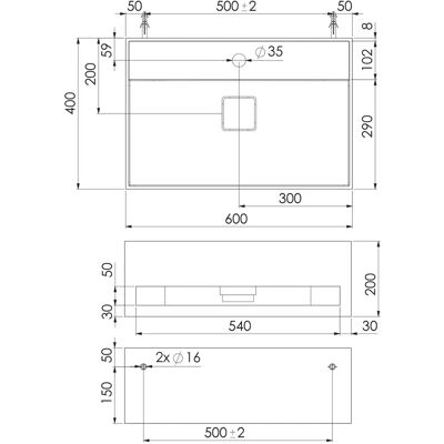 Steinberg Serie 443 Wand-Waschtisch - Badezimmer-Armatur Steinberg Serie 443 Wand-Waschtisch - Badezimmer-Armatur