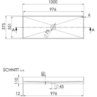 Steinberg Modell 440 - Eckiger Solid Surface Waschtisch - Waschbecken Steinberg Modell 440 - Eckiger Solid Surface Waschtisch - Waschbecken