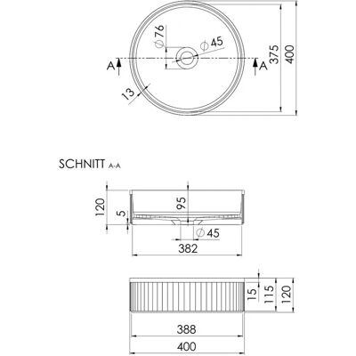 Steinberg Serie 740 Aufsatzbecken - Rund 400x400x120 - Matt Black/White Steinberg Serie 740 Aufsatzbecken - Rund 400x400x120 - Matt Black/White