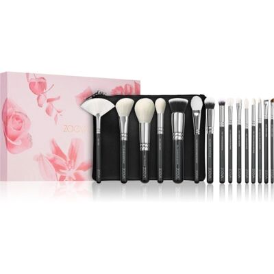 ZOEVA The Artists Make-up Brush Set Sølv 15 stk ZOEVA The Artists Make-up Brush Set Sølv 15 stk
