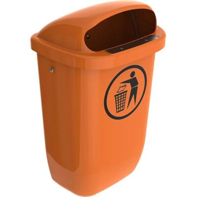 Sunware Papierkorb - 50L, Deckel, Orange - Abfalleimer Sunware Papierkorb - 50L, Deckel, Orange - Abfalleimer