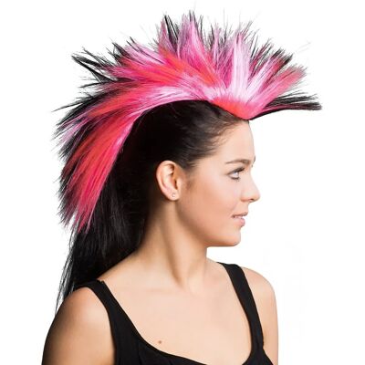 buttinette - Irokesen-Haarteil - pink/schwarz - 38 cm - Hairpiece buttinette - Irokesen-Haarteil - pink/schwarz - 38 cm - Hairpiece