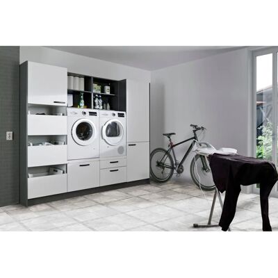 Express Küchen Arta Schrank-Set - Grau/Weiß - 240cm Express Küchen Arta Schrank-Set - Grau/Weiß - 240cm