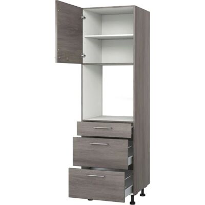 Kochstation Eichefarben grau KS-Trea SB2AS-195-3 - Küchen Schrank Kochstation Eichefarben grau KS-Trea SB2AS-195-3 - Küchen Schrank