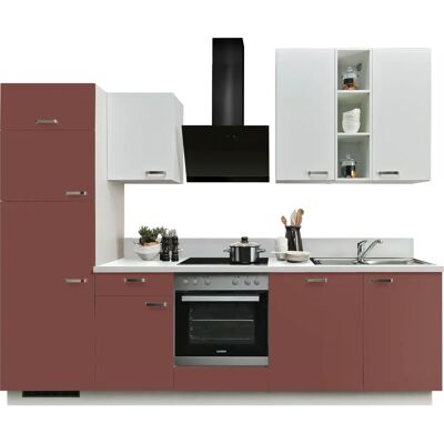 Kochstation KS-Bari - Komplettküchen-Set, 280cm, rot, mit E-Geräten Kochstation KS-Bari - Komplettküchen-Set, 280cm, rot, mit E-Geräten