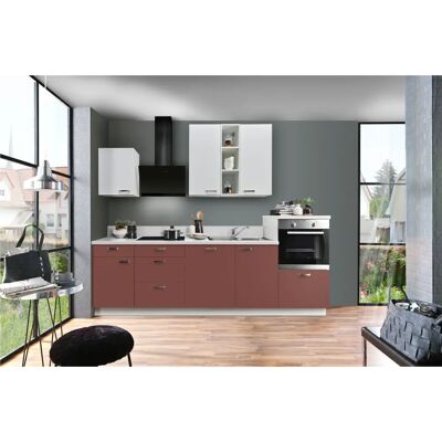 Kochstation KS-Bari - Küchenzeile, 280cm, Weiß, Modernes Design Kochstation KS-Bari - Küchenzeile, 280cm, Weiß, Modernes Design