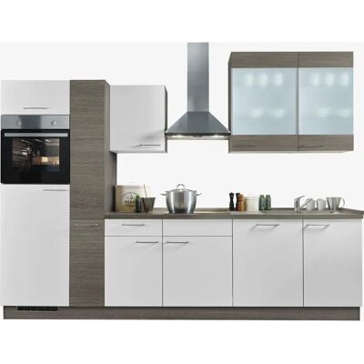 Kochstation Trea Weiß Eichefarben grau Küchenzeile - Kitchen unit Kochstation Trea Weiß Eichefarben grau Küchenzeile - Kitchen unit