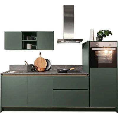 Kochstation - KS-Sakura - Front dunkelgrün - Korpus anthrazit - Kitchen unit Kochstation - KS-Sakura - Front dunkelgrün - Korpus anthrazit - Kitchen unit