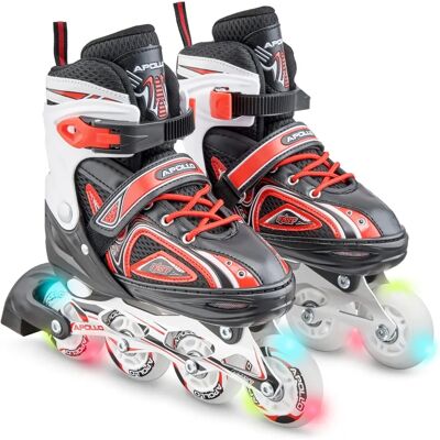 Roller en ligne Apollo - Taille réglable, Bottes souples, Roues LED - Publicité Roller en ligne Apollo - Taille réglable, Bottes souples, Roues LED - Publicité
