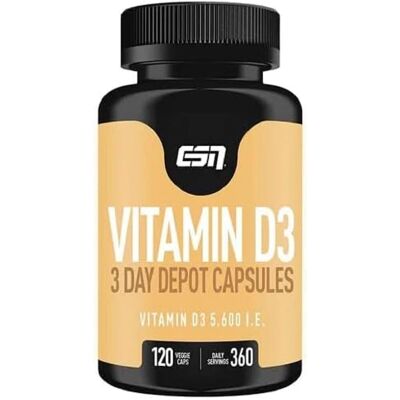 ESN Vitamina D3 Depot 5600 IU - Supporta il sistema immunitario, alta dose, vegano ESN Vitamina D3 Depot 5600 IU - Supporta il sistema immunitario, alta dose, vegano