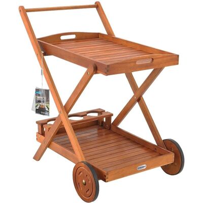 Carrello da Cucina in Legno di Acacia FSC con Vassoio Rimovibile Carrello da Cucina in Legno di Acacia FSC con Vassoio Rimovibile
