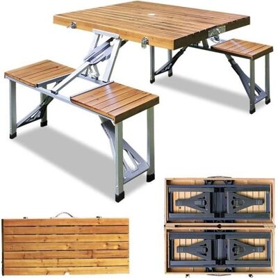 Deuba Camping-Tisch mit 4 Sitzen - Klappbar & Wetterfest Deuba Camping-Tisch mit 4 Sitzen - Klappbar & Wetterfest