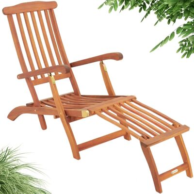 Chaise longue en bois Deuba - Mobilier de jardin - Transat - Publicité Chaise longue en bois Deuba - Mobilier de jardin - Transat - Publicité
