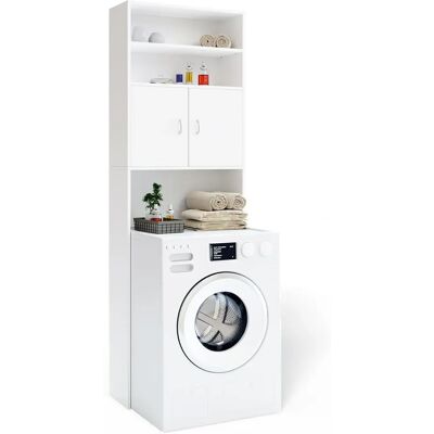 Casaria Deuba Armadio Lavatrice - Bianco Compatto Casaria Deuba Armadio Lavatrice - Bianco Compatto