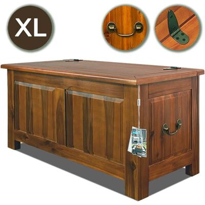 Deuba - Wooden Storage Chest 85x44x48cm Rustic Vintage Style Deuba - Wooden Storage Chest 85x44x48cm Rustic Vintage Style