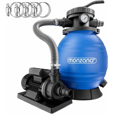 Sistema di Filtrazione Piscina Deuba Monzana - 10200 L/h, Serbatoio 25L, Valvola a 7 Vie Sistema di Filtrazione Piscina Deuba Monzana - 10200 L/h, Serbatoio 25L, Valvola a 7 Vie