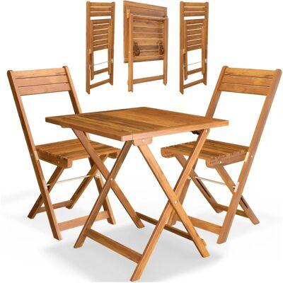 Deuba Balcony Furniture Set - Acacia Wood, Foldable, Brown - Balcony Set Deuba Balcony Furniture Set - Acacia Wood, Foldable, Brown - Balcony Set