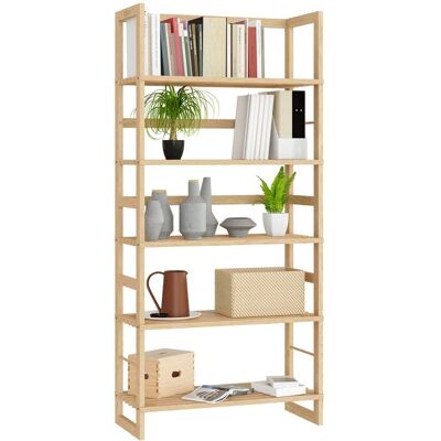 Casaria - Scaffale in legno Öland con 5 ripiani 136x58x27cm - Conservazione & Organizzatore Casaria - Scaffale in legno Öland con 5 ripiani 136x58x27cm - Conservazione & Organizzatore
