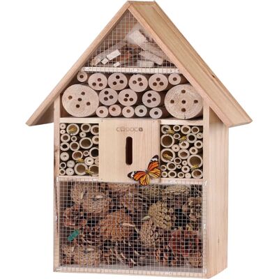 Cadoca Hôtel à Insectes en Bois Naturel 48x31x10cm - Publicité Cadoca Hôtel à Insectes en Bois Naturel 48x31x10cm - Publicité