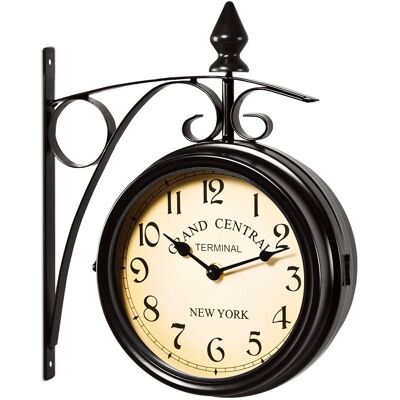 Deuba Orologio da Parete Vintage Doppio Lato - Stile Stazione - Nero Deuba Orologio da Parete Vintage Doppio Lato - Stile Stazione - Nero