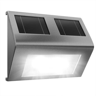 Deuba Solar Wandleuchte - Edelstahl IP65 8h LED Außenlampe Deuba Solar Wandleuchte - Edelstahl IP65 8h LED Außenlampe
