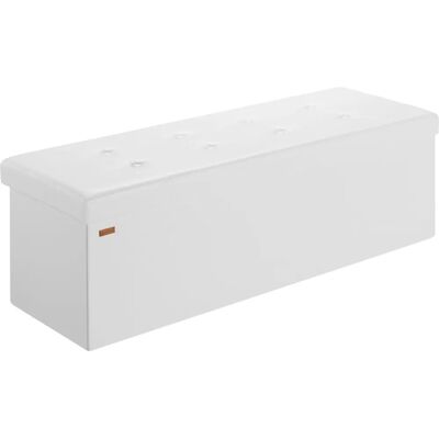Banco portaoggetti bianco Casaria con coperchio rimovibile - Multiuso, pieghevole, 131L Banco portaoggetti bianco Casaria con coperchio rimovibile - Multiuso, pieghevole, 131L