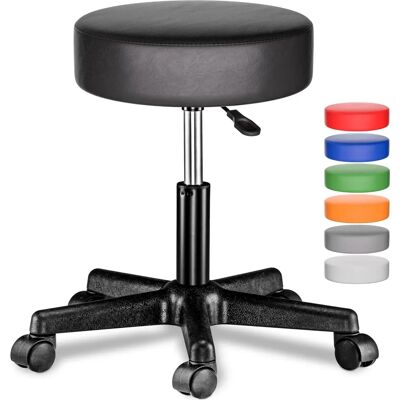 Casaria Deuba Swivel Stool - Adjustable Height - 360° Rotating - Faux Leather - 10cm Padding - Black Casaria Deuba Swivel Stool - Adjustable Height - 360° Rotating - Faux Leather - 10cm Padding - Black