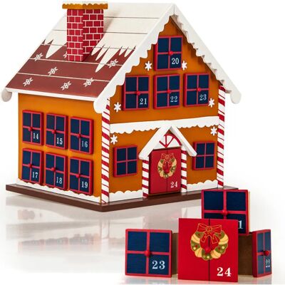Calendario dell'Avvento in Legno SPIELWERK - 24 Scomparti, Riutilizzabile, Dipinto a Mano Calendario dell'Avvento in Legno SPIELWERK - 24 Scomparti, Riutilizzabile, Dipinto a Mano