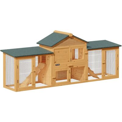 Deuba Rabbit Hutch 204x45x84 - Animal Enclosure Deuba Rabbit Hutch 204x45x84 - Animal Enclosure