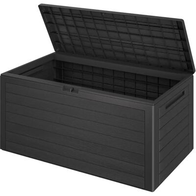 Cofre de almacenamiento de jardín Woody XXL - 300L, con cerradura, fácil de montar Cofre de almacenamiento de jardín Woody XXL - 300L, con cerradura, fácil de montar