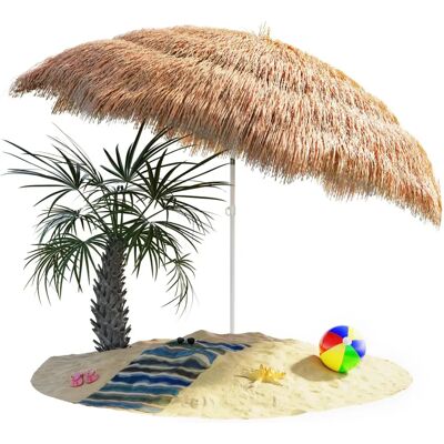 BigBuy Garten Sonnenschirm Hawaii Ø 160 x 180 cm Natürlich Beige Polyester Stahl - Sonnenschirm BigBuy Garten Sonnenschirm Hawaii Ø 160 x 180 cm Natürlich Beige Polyester Stahl - Sonnenschirm