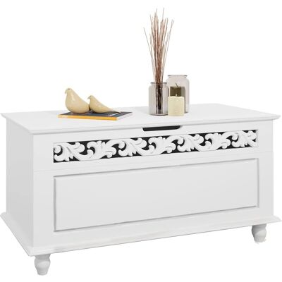 Deuba Casaria - Houten Opbergkist Jersey - Wit - Elegant Design Deuba Casaria - Houten Opbergkist Jersey - Wit - Elegant Design