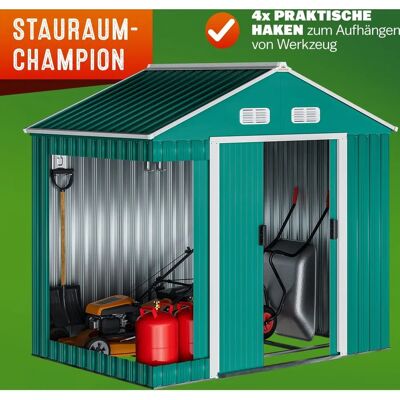Gardebruk Metal Garden Shed - 196x132x188cm - 3.1m³ Volume Gardebruk Metal Garden Shed - 196x132x188cm - 3.1m³ Volume