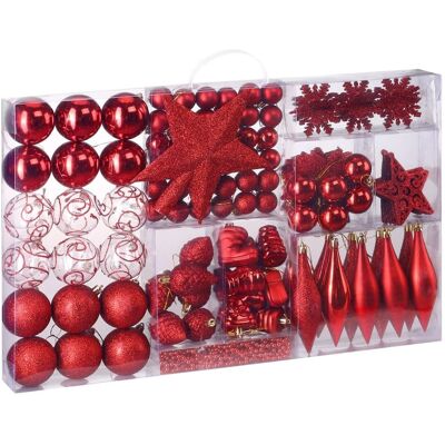 Deuba - Christmas Set 102 Pieces Decorations - Red Deuba - Christmas Set 102 Pieces Decorations - Red