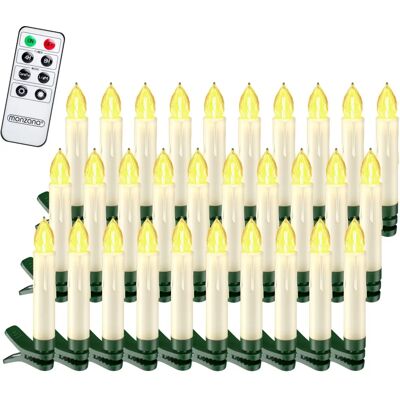 Deuba Set aus 20/30/40 kabellosen LED-Kerzen mit Fernbedienung - Weiß/Mehrfarbig Deuba Set aus 20/30/40 kabellosen LED-Kerzen mit Fernbedienung - Weiß/Mehrfarbig