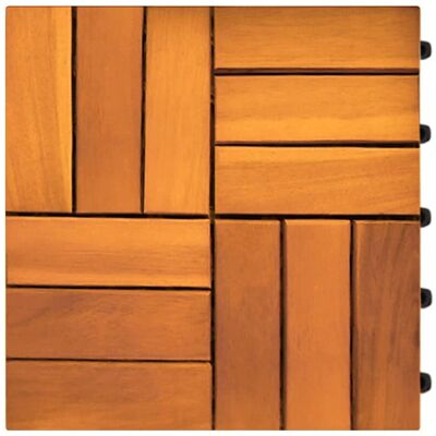 Casaria - Wooden Tile Set - Acacia/Eucalyptus - 30x30cm - Outdoor Decor Casaria - Wooden Tile Set - Acacia/Eucalyptus - 30x30cm - Outdoor Decor