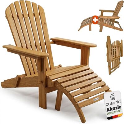 Casaria - Repose-pieds en acacia marron Casaria - Repose-pieds en acacia marron