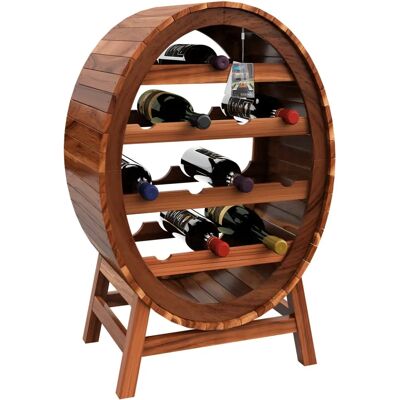 Casaria - Râtelier à vin en bois d'acacia en forme de barrique pour 12 bouteilles - Publicité Casaria - Râtelier à vin en bois d'acacia en forme de barrique pour 12 bouteilles - Publicité