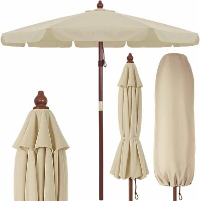 Kingsleeve Houten Parasol Ø330cm UV Bescherming 80+ Waterafstotend Kingsleeve Houten Parasol Ø330cm UV Bescherming 80+ Waterafstotend